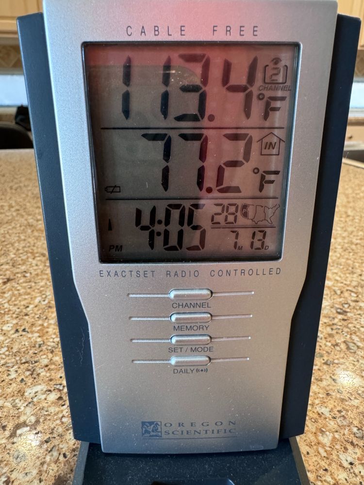 Thermometer showing 113.4 degrees in Vegas today. 