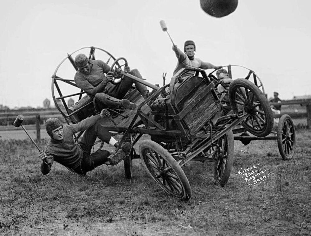 Historical photo of autopolo. You know these fella are nursing wounds the next day lol. 