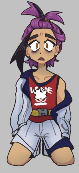 Kieran from scarlet and violet dlc on his nees staring in disbelief, he probably lost a fight and cant really believe it