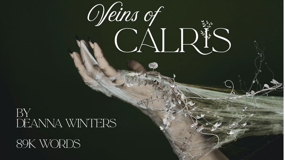Veins of Calris title, hands with plants growing from stitches in the skin