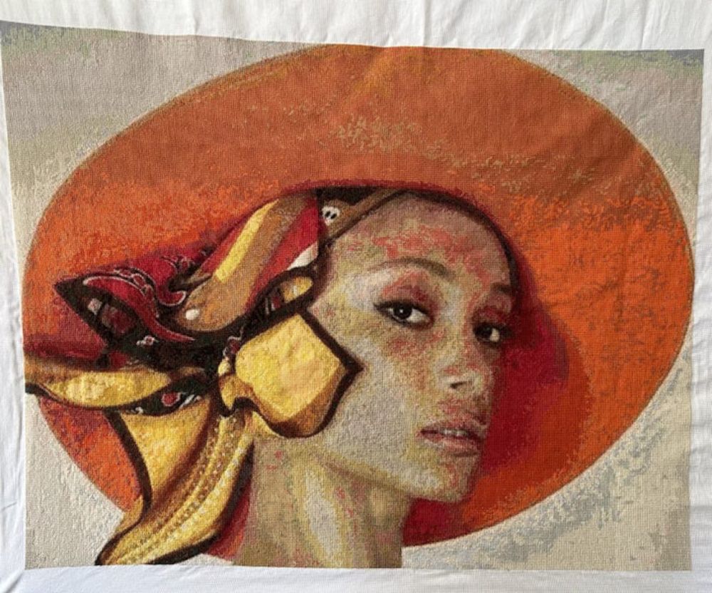 Orange Lady Cross Stitch Art | Trade Me Marketplace