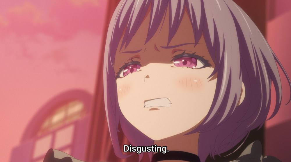 nyamu from ave mujica saying "disgusting" 