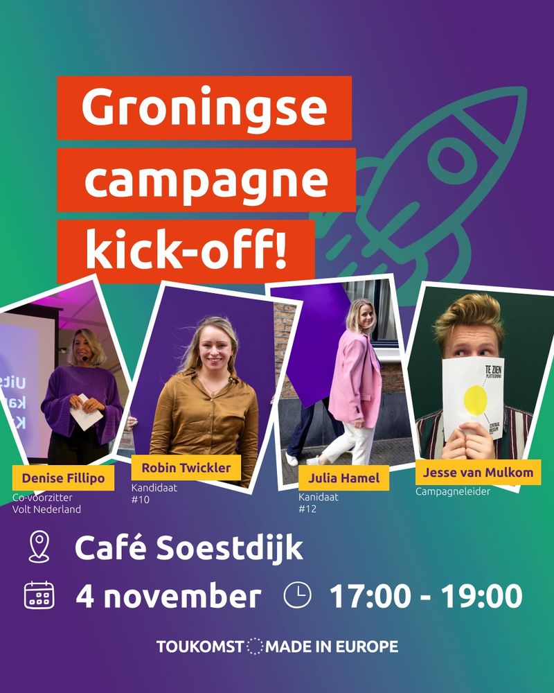 Groningse campagne kick-off!
Café Soestdijk, 4 november, 17:00 - 19:00