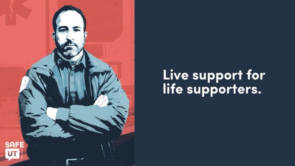 Graphic with "Life support for live supporters." featuring a male EMS worker.