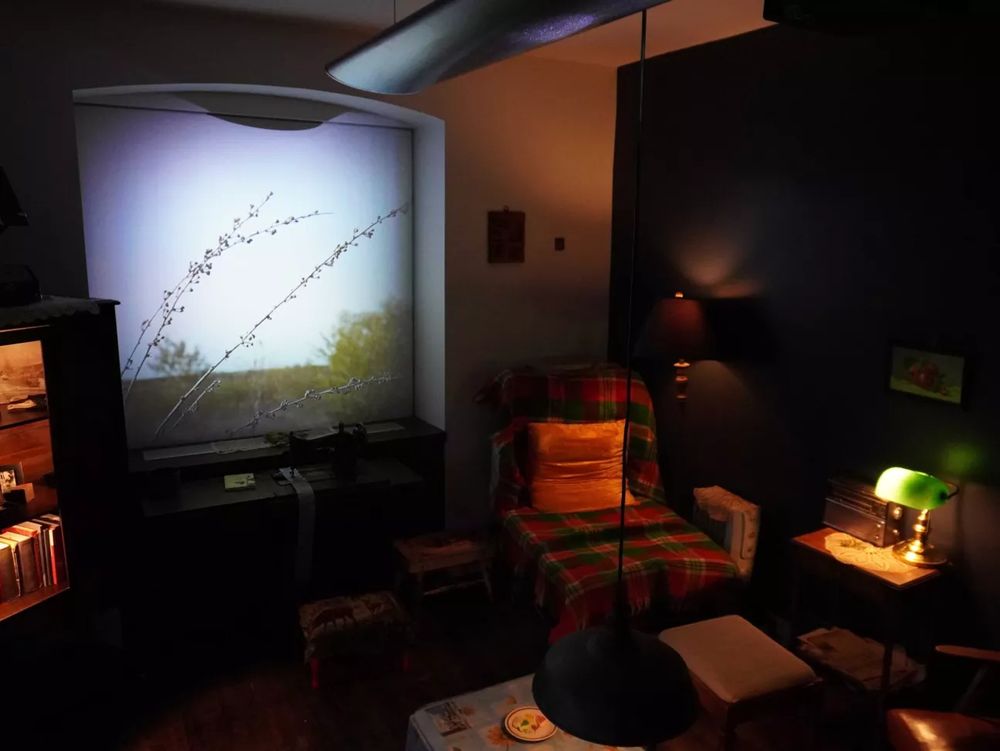 A recreation of a Bulgarian living for Lilia Topouzova's installation piece, The Neighbours. 