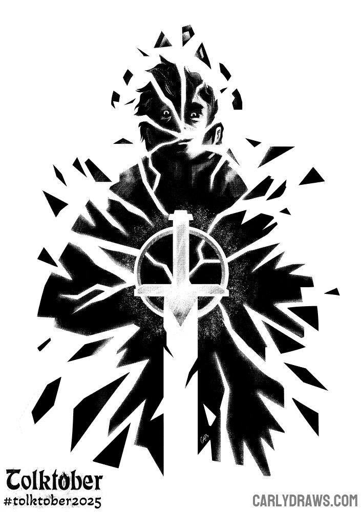 isildur a man in shards with sword and ring