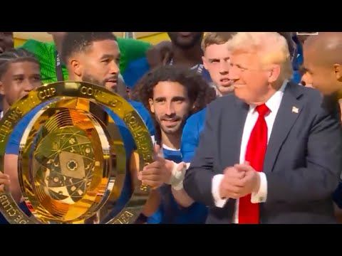 Chelsea Football Club confused as Trump refuses to leave stage after championship win