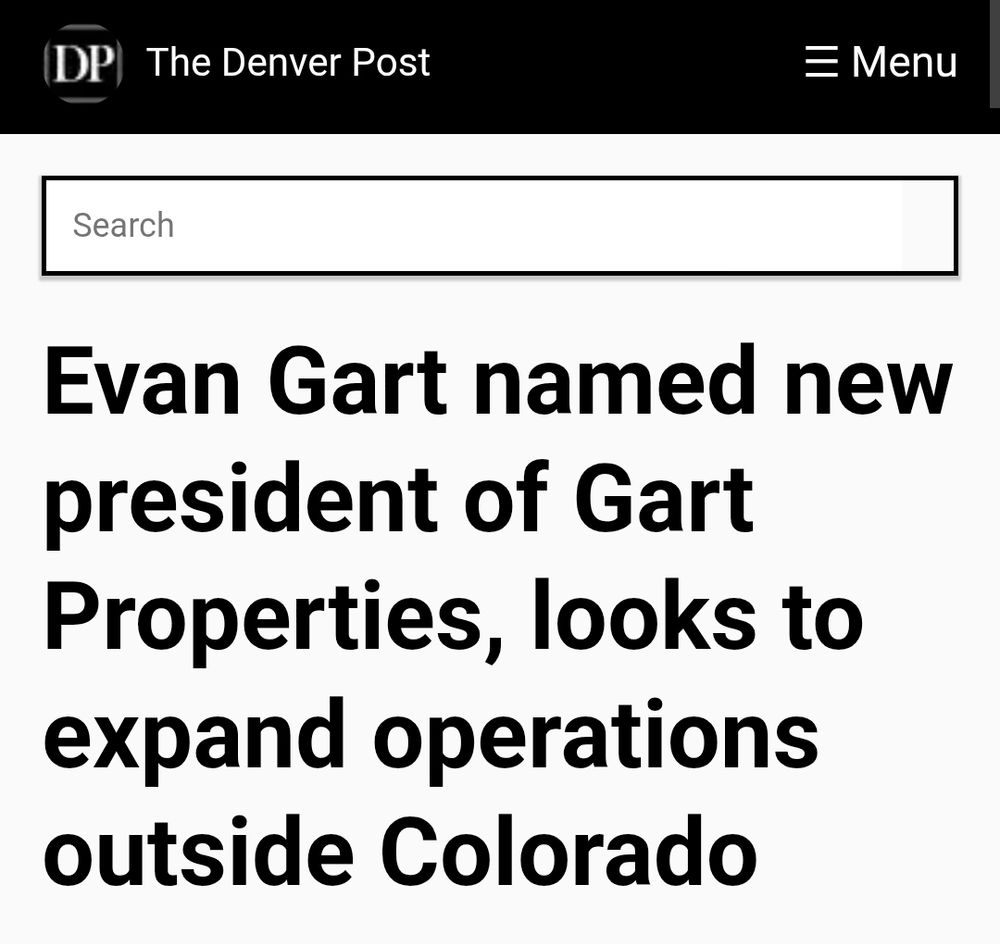 Evan Gart named new president of Gart Properties, looks to expand operations outside Colorado