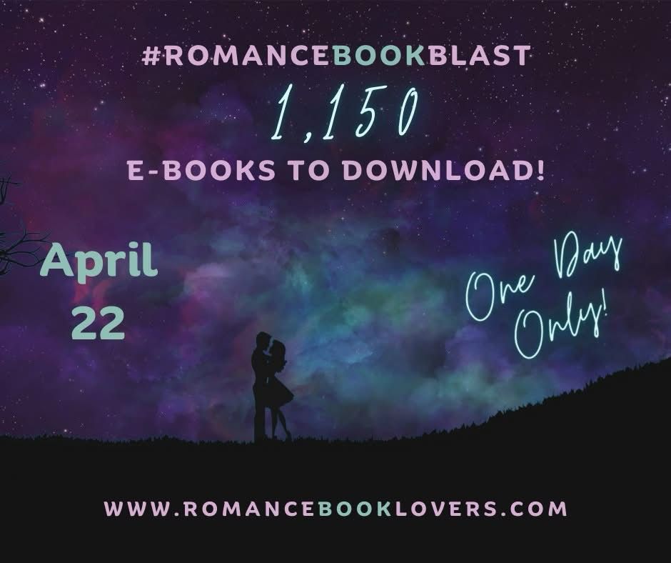 Book promotion image with couple embracing in the night. Romance book lovers.com has over 1,000 free books for one day only. 