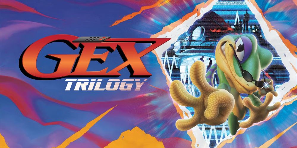 Gex Trilogy logo with Gex and Rez featured in the image. The game releases digitally on Steam June 16.