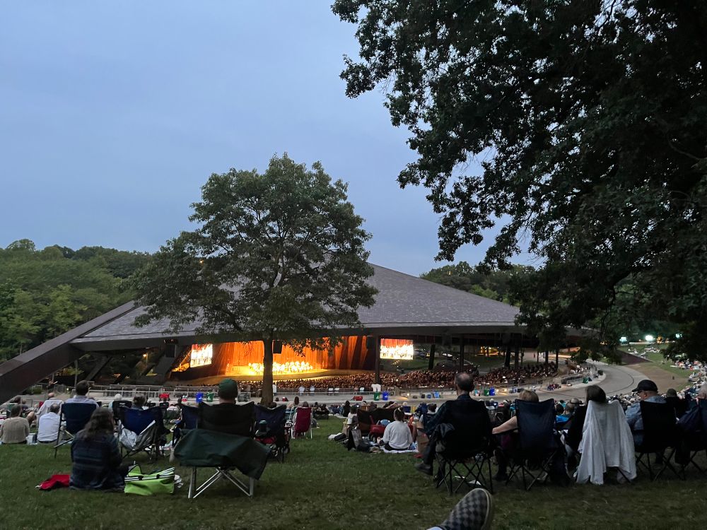 Picture from the lawn at Blossom Music Center in Ohio during an evening concert of The Cleveland Orchestra