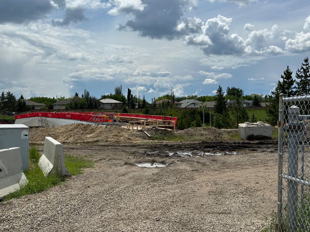 Pedestrian bridge under construction over the Whitemud Freeway in Edmonton, Alberta 