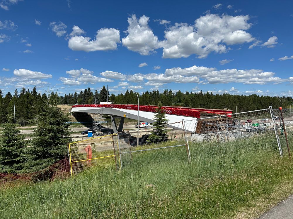 Active transportation link being built over the Whitemud Freeway in Edmonton, Alberta. 