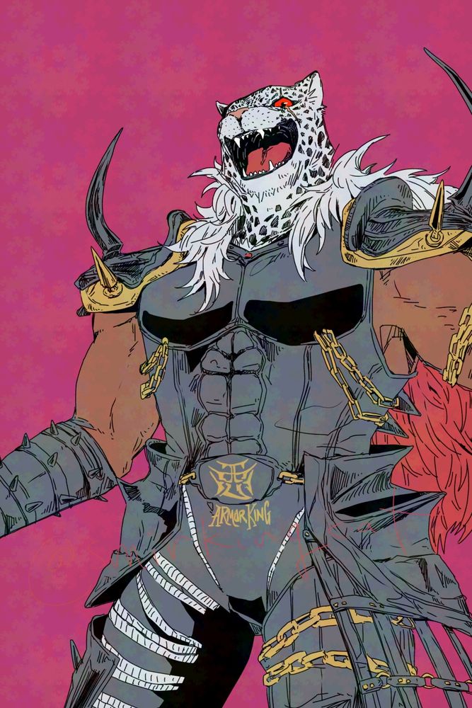 Fan art of Armor King in his Tekken 8 costume. 