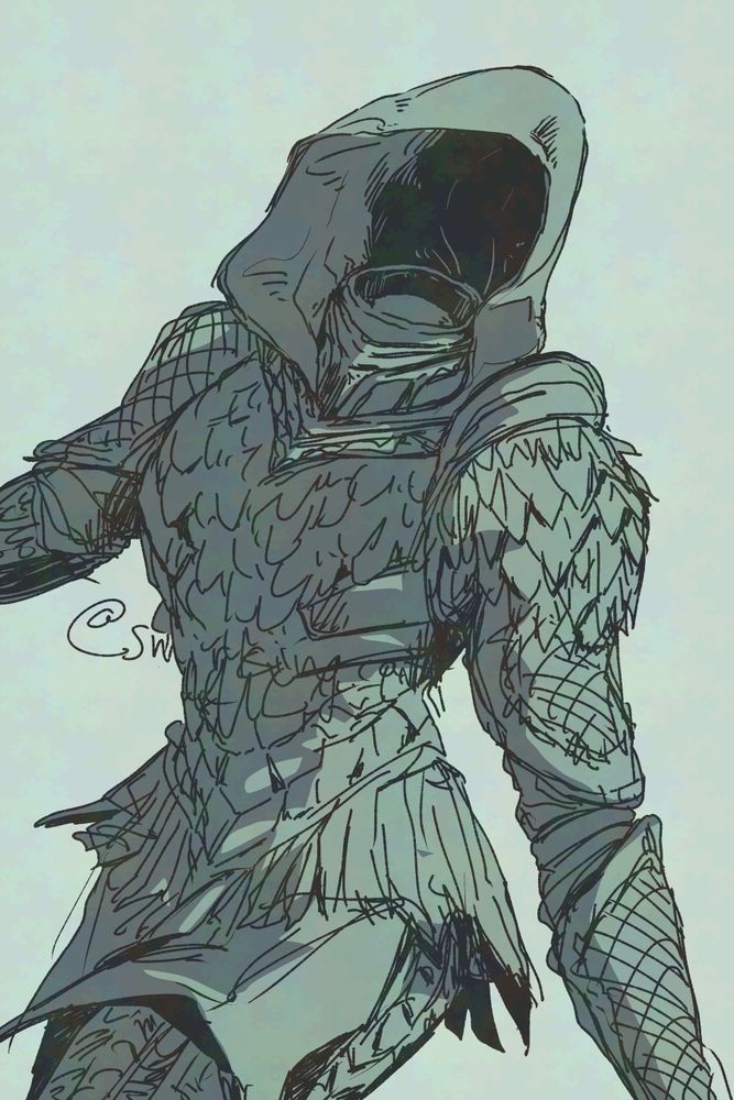 Fan art of Black Knife Assassin Tiche, looking cool. 