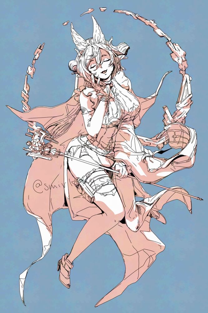 Fan art of Galleon from Granblue Fantasy Versus Rising, probably saying ara ara.