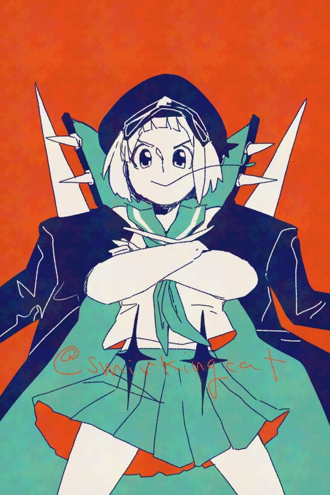 Fan art of Mako from Kill La Kill in her bancho outfit.