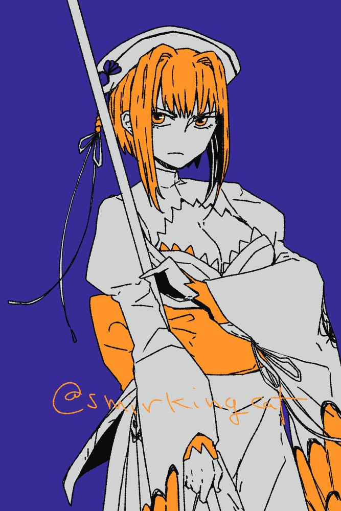 Fan art of Chou'un from the Koihime series, posing with her spear. 