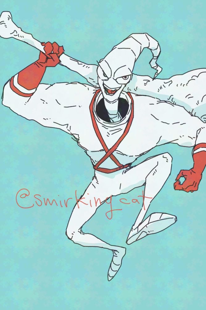 Fan art of Earthworm Jim in Toshinden, holding a club because that's what he's got in this game.