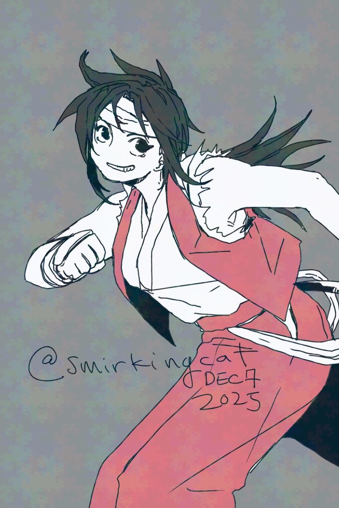 Fan art of Kotetsu Naoe from the Last Blade 2, running off to the left. 