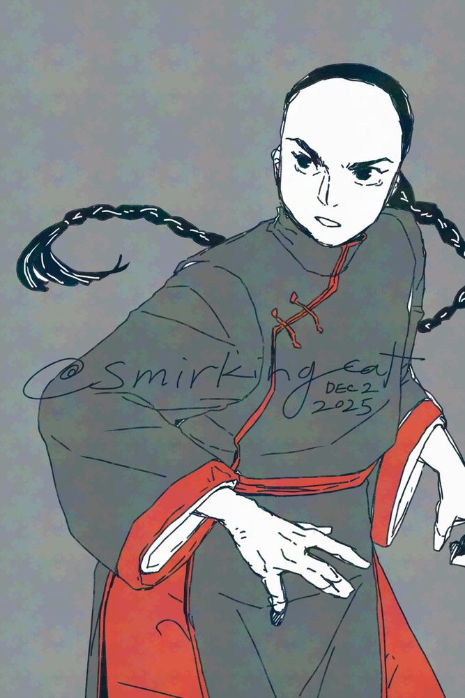 Fan art of Lee Rekka, hands ready. 