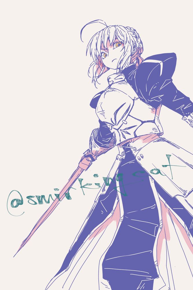 Fan art of Saber from Nitro Plus Blasterz