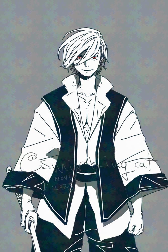 Fan art of Awakened Kaede from the Last Blade 2, standing straight and looking right at the viewer. 