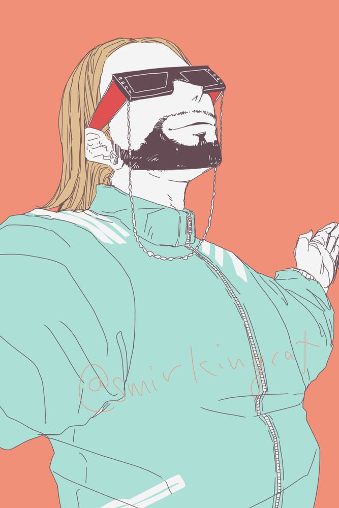 Fan art of Ganacci in Fatal Fury looking up.