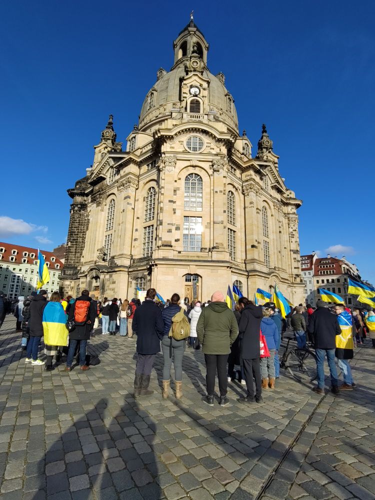 Neumarkt Dresden am 02.03.25, Gedenkveranstaltung 'Unsere Solidarität bleibt!' für die Ukraine