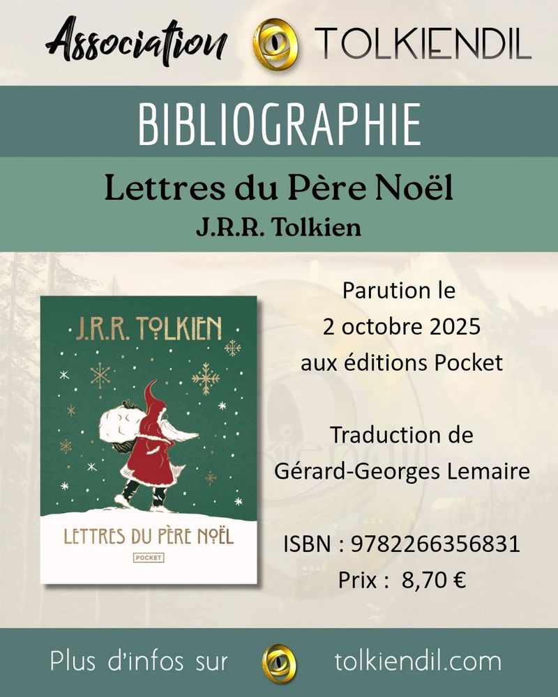 Lettres du Père Noël de J.R.R. Tolkien à paraître le 2 octobre 2025
ISBN 9782266356831
8,70 €
