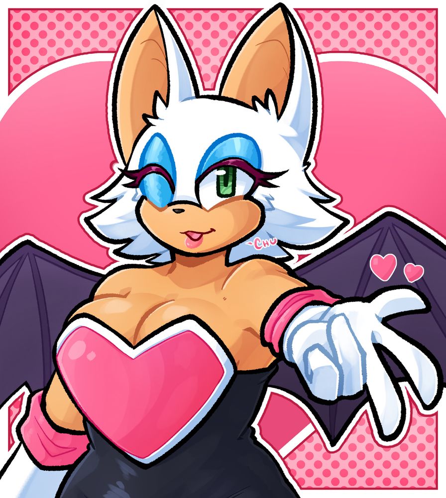Illustration of Rouge the Bat blowing a kiss
