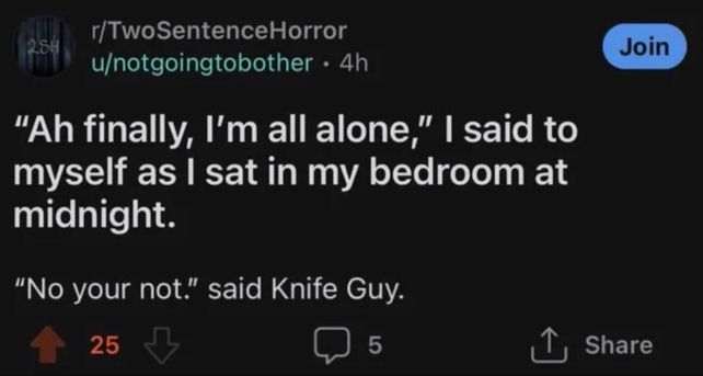 "No your not." said Knife Guy