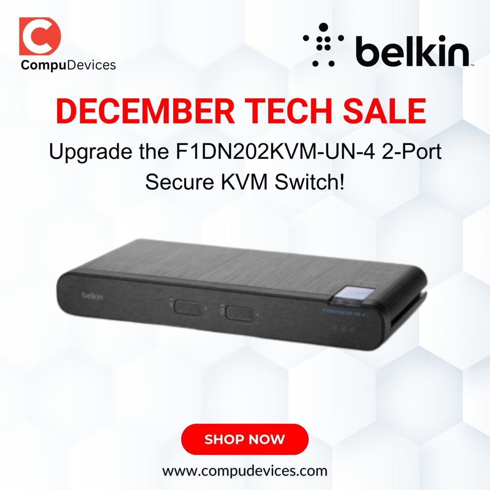 F1DN202KVM-UN-4 Belkin 2 x Ports Universal 2nd Gen Secure KVM Switch
