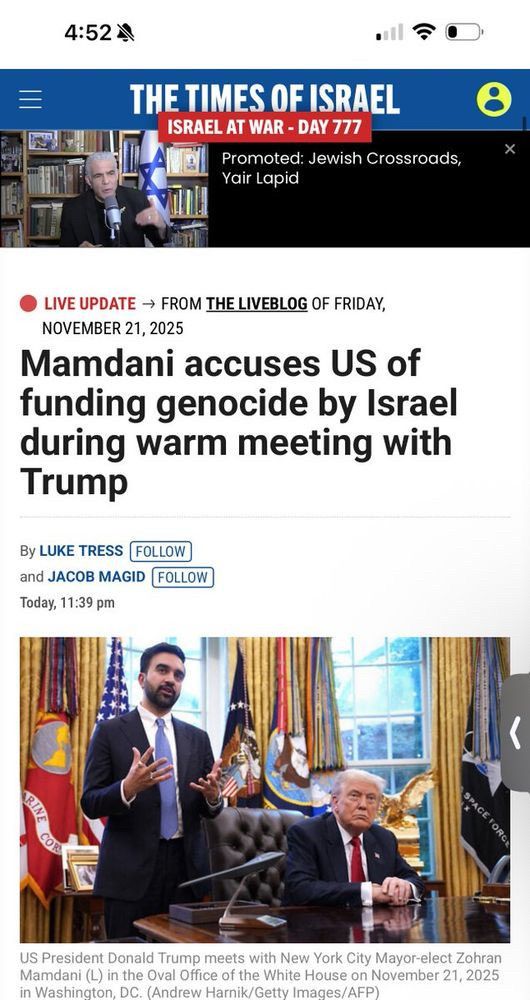 Mamdani accuses US of funding genocide by Israel during warm meeting with Trump