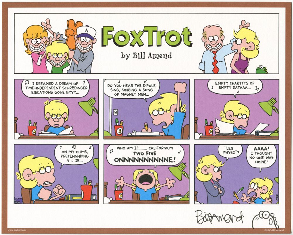 Les Physz signed FoxTrot print by Bill Amend. Availalbe at The FoxTrot Store—visit store.foxtrot.com.