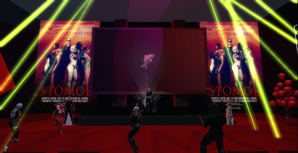 The STÖMOL 5th anniversary party. Huckleberry Hax is spinning the tunes, and Caitlin Tobias is dancing in the center foreground.