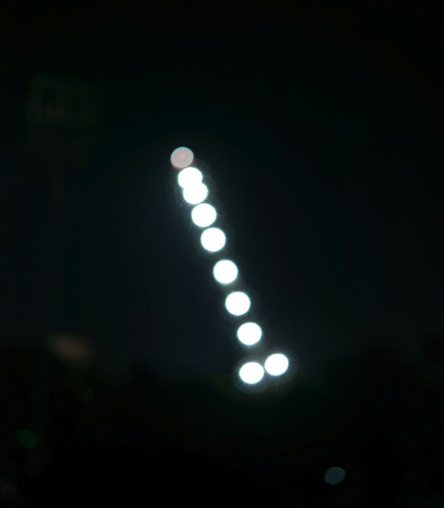 Bokeh of crane lighting in a very suggestive shape