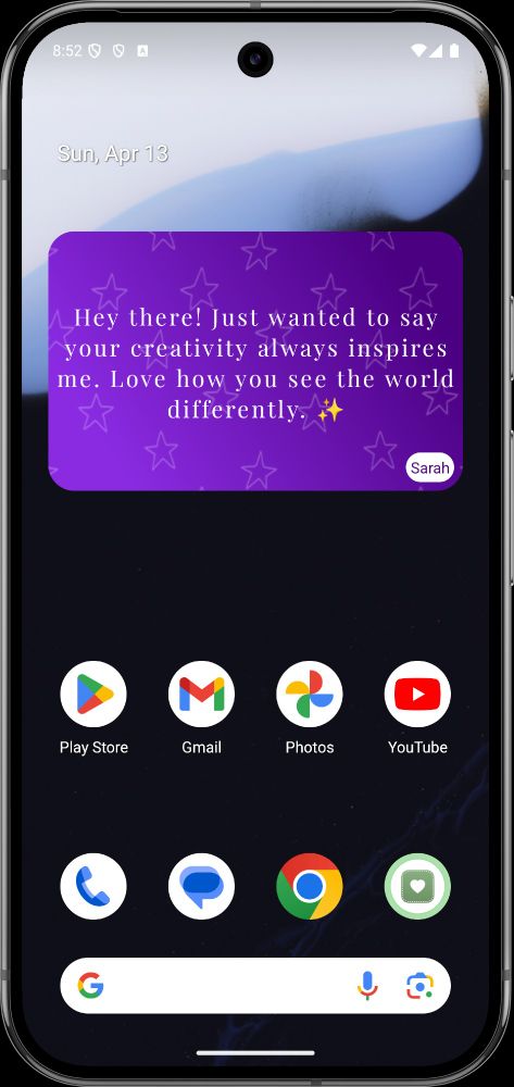 A screenshot of a Patches widget on an Android device.