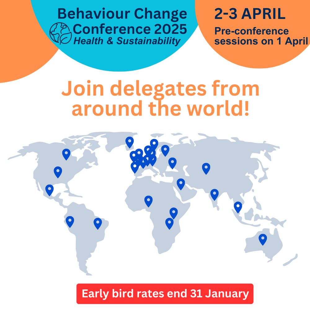 Map showing where delegates of the Behaviour Change Conference 2025 are from. 