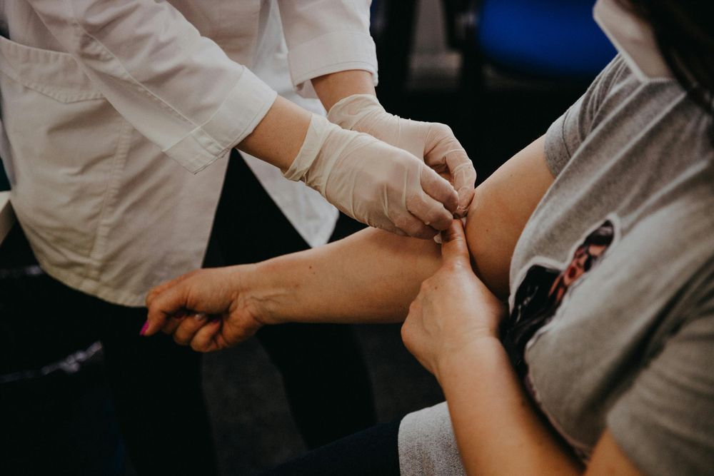A patient having blood taken.