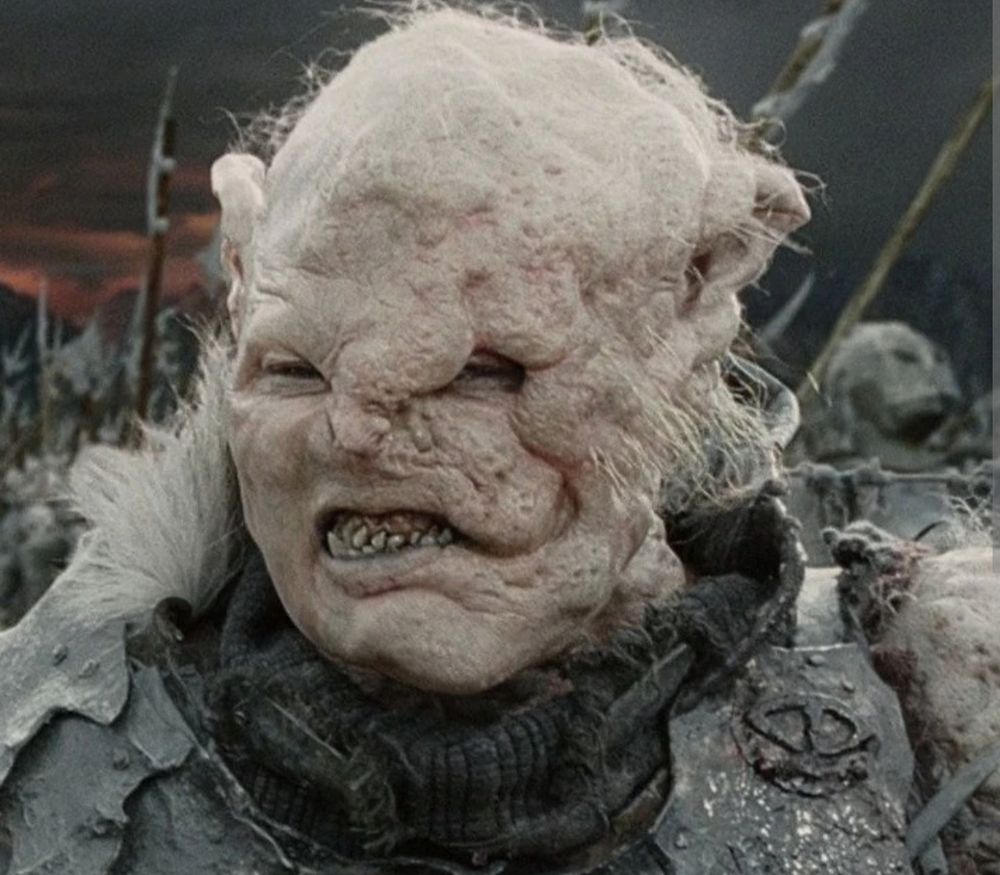 A head shot of the Orc leader in "The Return of the King," who is named Gothmog.