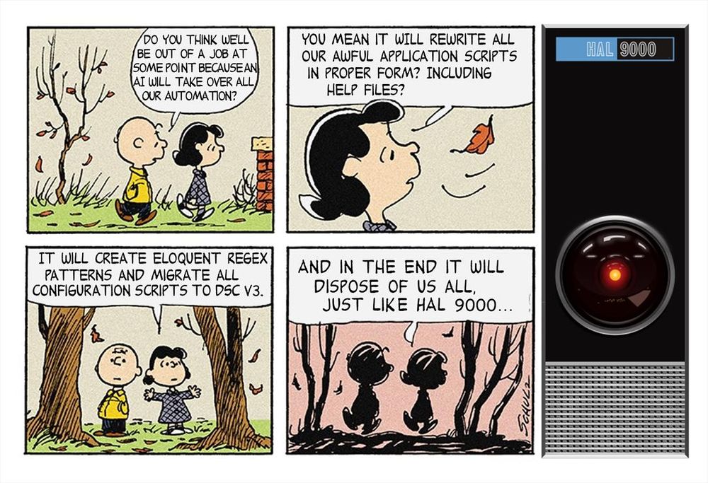 Lucy and  Charlie are chatting about AI.