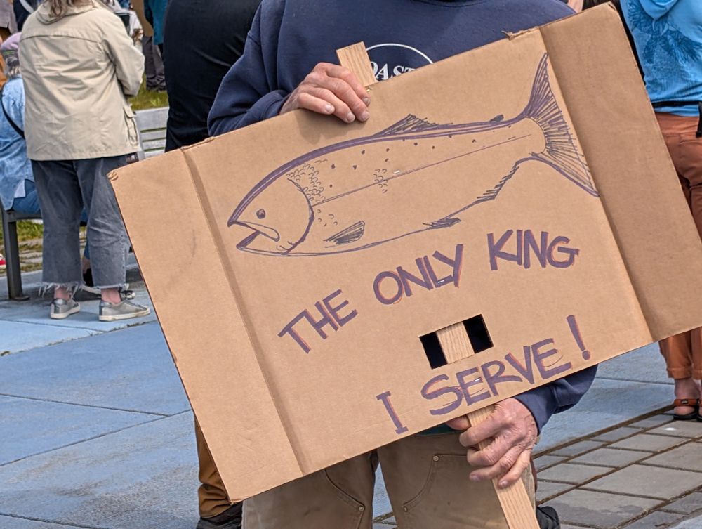 "The only king I serve" sign with a fish!