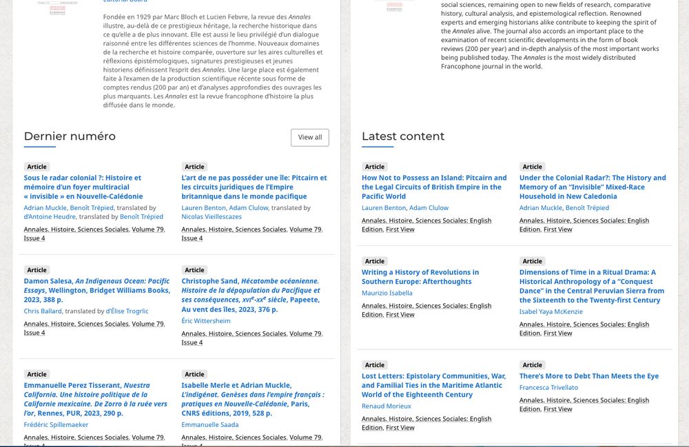 Cambridge Core Annales Page