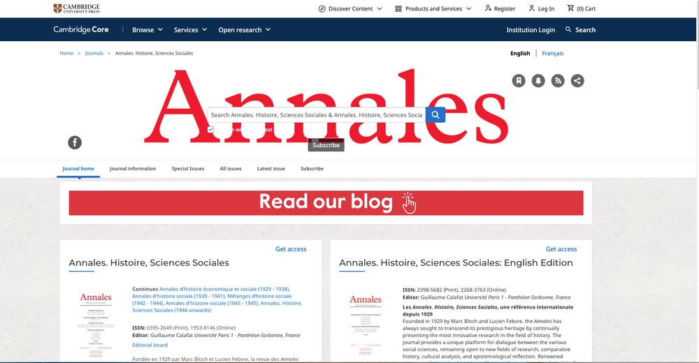 Cambridge Core Annales page