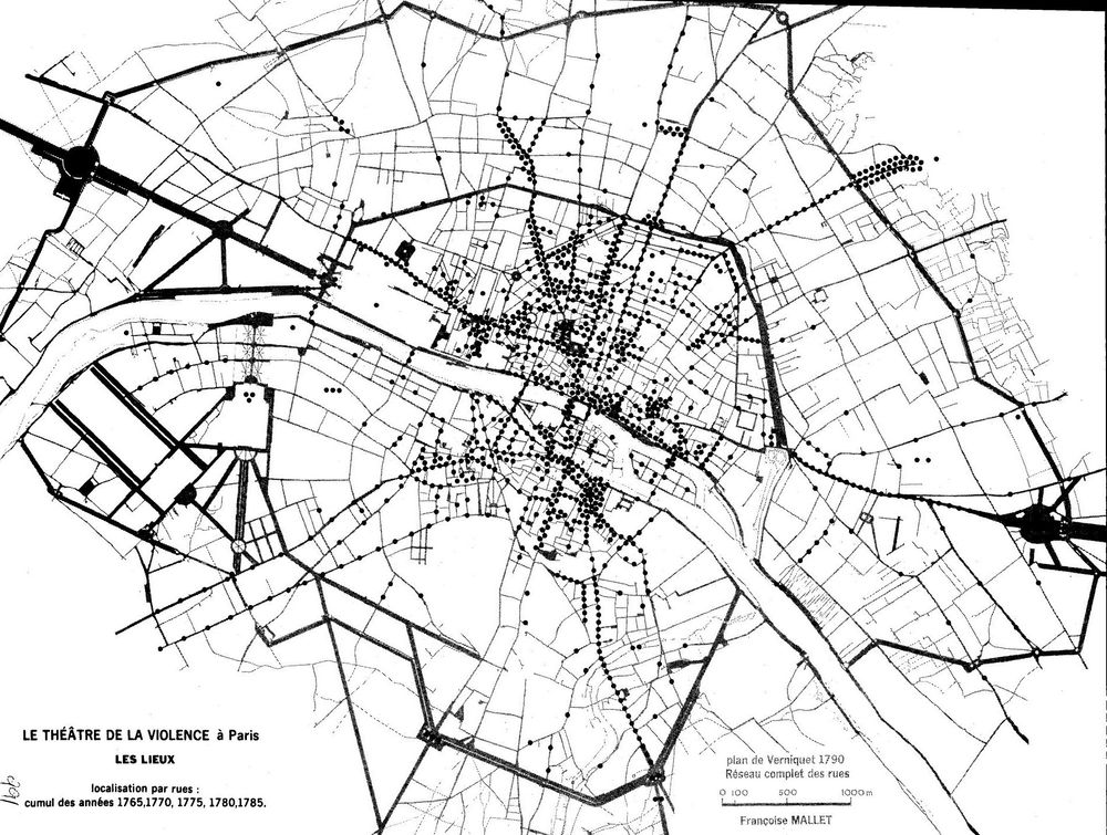Carte des théâtres de la violence à Paris