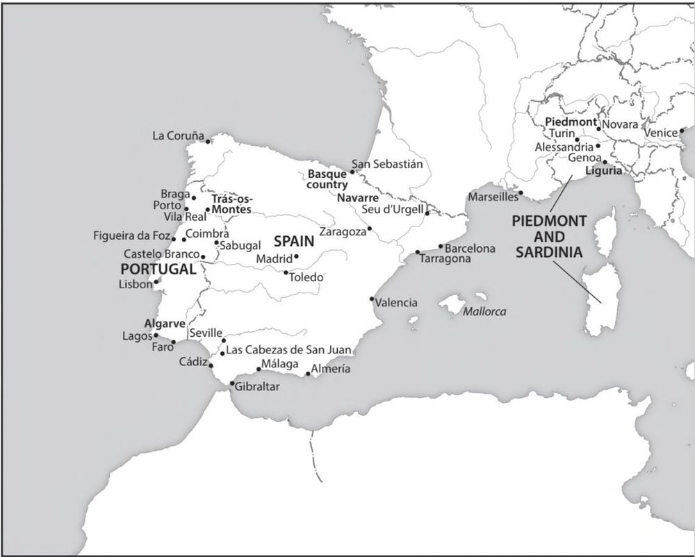 Map of Western Southern Europe