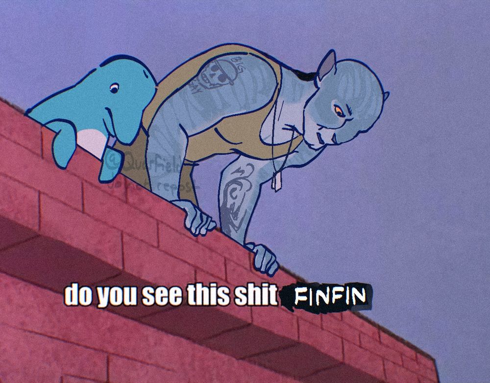 The Spiderman "do you see this shit Applejack" meme with recom Lyle Wainfleet from Avatar and Finfin from Finfin on Teo: the Magic Planet drawn on top of it.