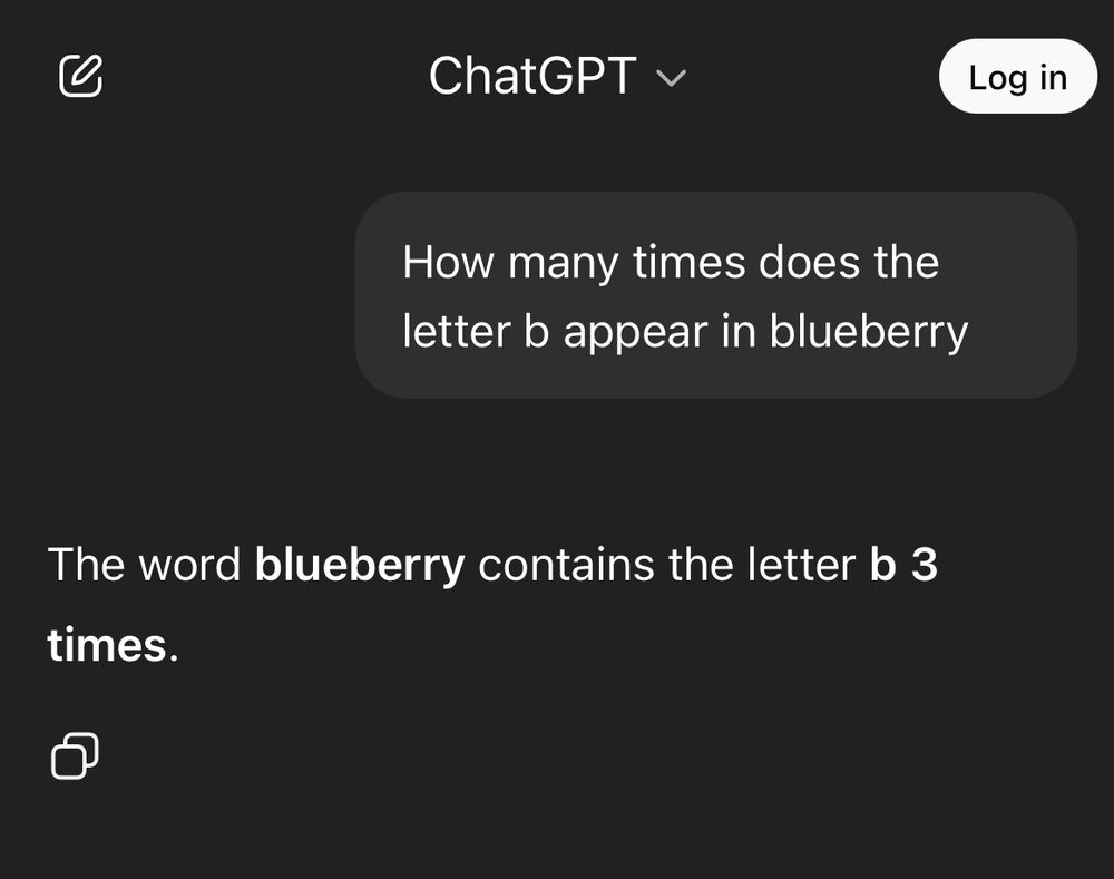 Chat asking GPT-5 to count the number of times the letter “b” appears in “blueberry”