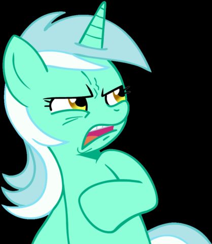 meme vector art image of Lyra from My Little Pony looking disgusted at something offscreen